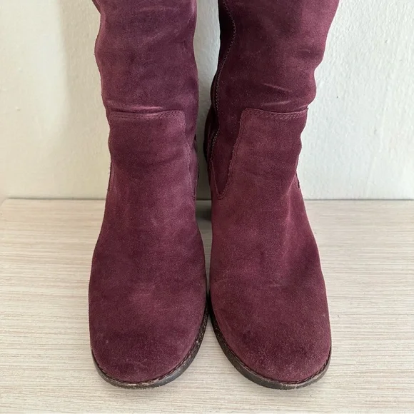 Coach Oxblood Suede Leather Knee Boot - Picture 6 of 6